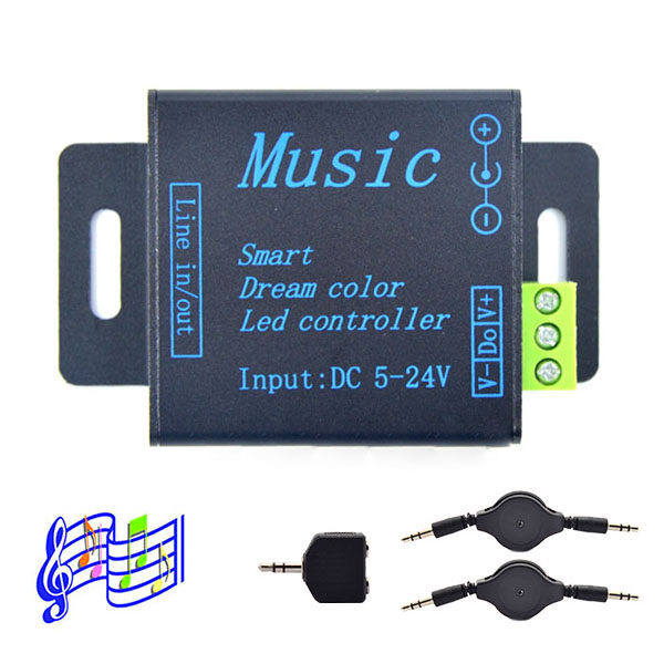 DC5/12/24V, 250pixels,M&D Music controller Smart dream color music Controller and DC5V Signal Amplifier for WS2811 WS2812B led digital lights